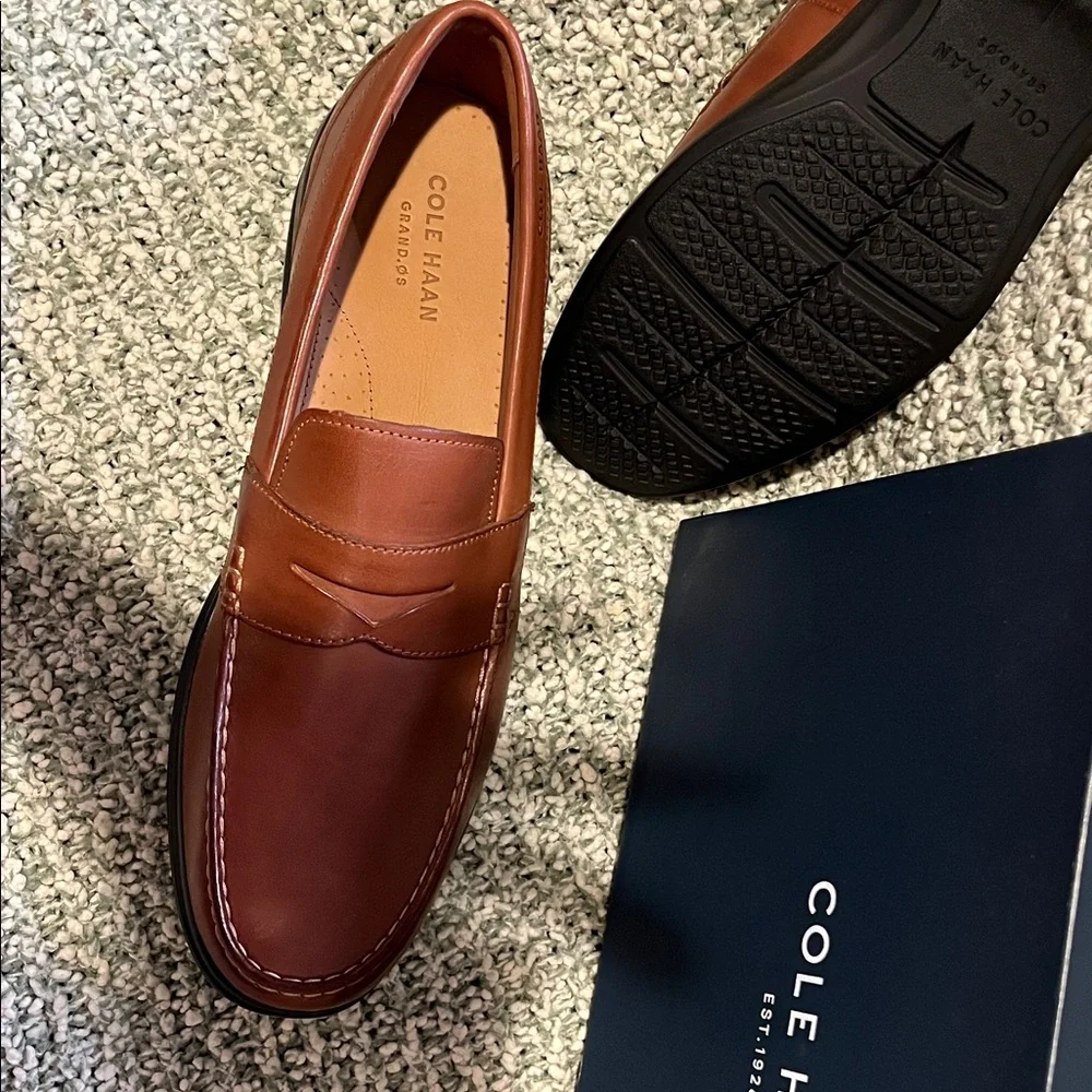 Cole Haan Men's Tan Leather Slip-Ons - Picture 3 of 3